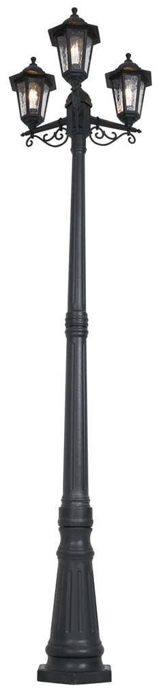 Poste de Exterior Clássico Preto 217cm IP44 - New Haven Hammered Clássico / Antigo