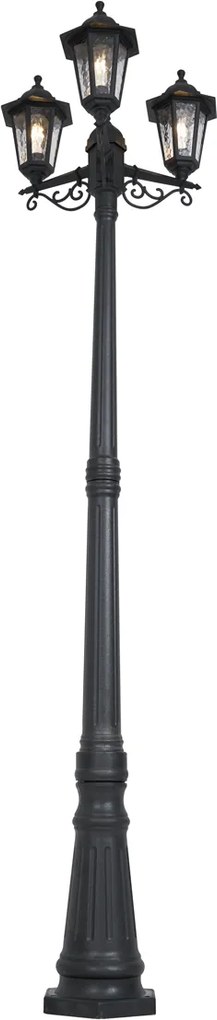 Poste de Exterior Clássico Preto 217cm IP44 - New Haven Hammered