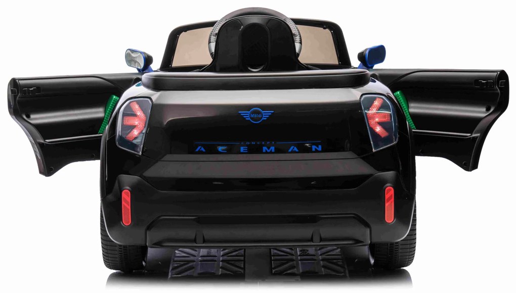 Carro elétrico para Crianças 12V Mini Concept Aceman 4x4, rodas borracha, couro ecológico Preto