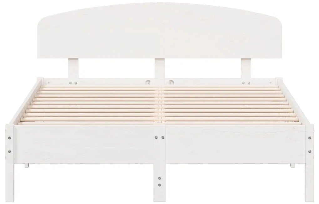 Cama sem colchão 120x200 cm madeira de pinho maciça branco