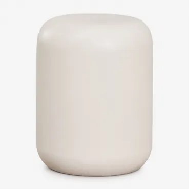 Mesa Auxiliar Para Jardim Redonda Ø35 Cm Em Cimento Fonelas Tapioca Bege - Sklum