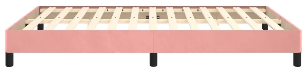 Estrutura de cama 140x190 cm veludo rosa