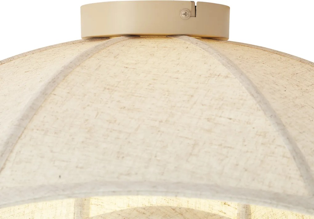 Plafon de teto Japandi em tecido bege 55cm - Haru