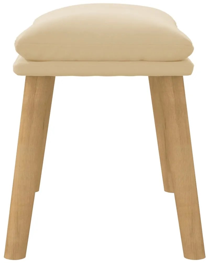 Apoio de pés 45x29,5x35 cm veludo branco nata
