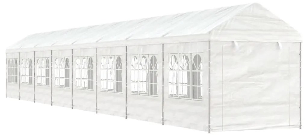 Gazebo com telhado 17,84x2,28x2,69 m polietileno branco