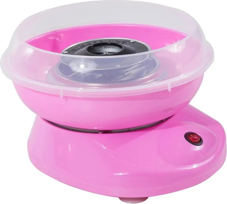 Máquina de Algodão Doce Potência 450W-550W Doce com Colher Medidora e 10 Palitos de Bambu 27x26x18cm Rosa