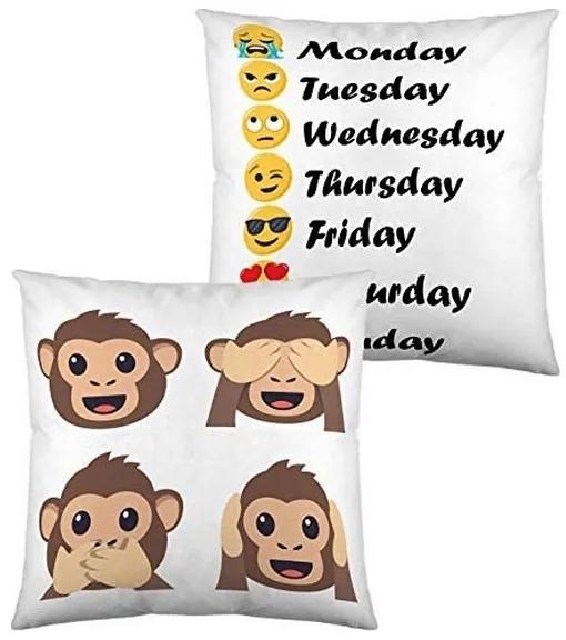 Almofada com Enchimento Emoji Days of the Week (40 x 40 cm)