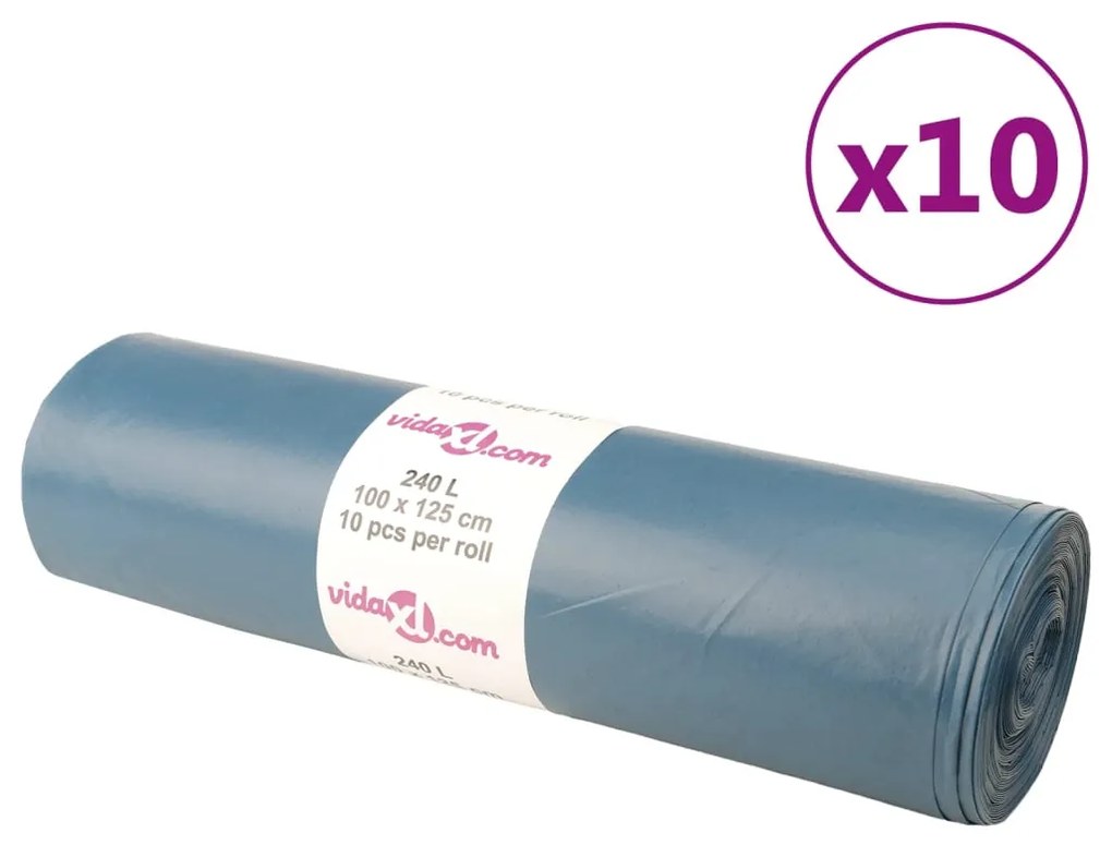 vidaXL Sacos do lixo 100 pcs 240 L azul