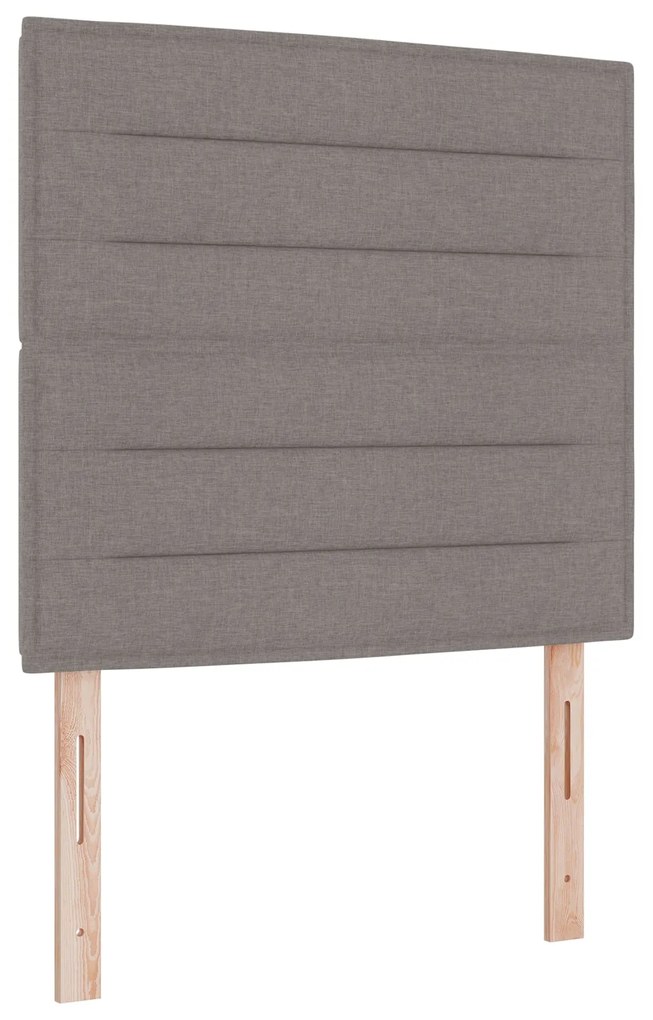 Cama Box com Colchão e Banco Taupe 100x200 cm Tecido