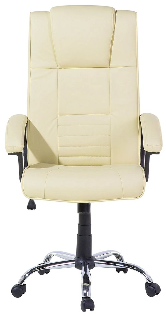 Cadeira de escritório com função de massagem e aquecimento em pele sintética creme COMFORT II Beliani