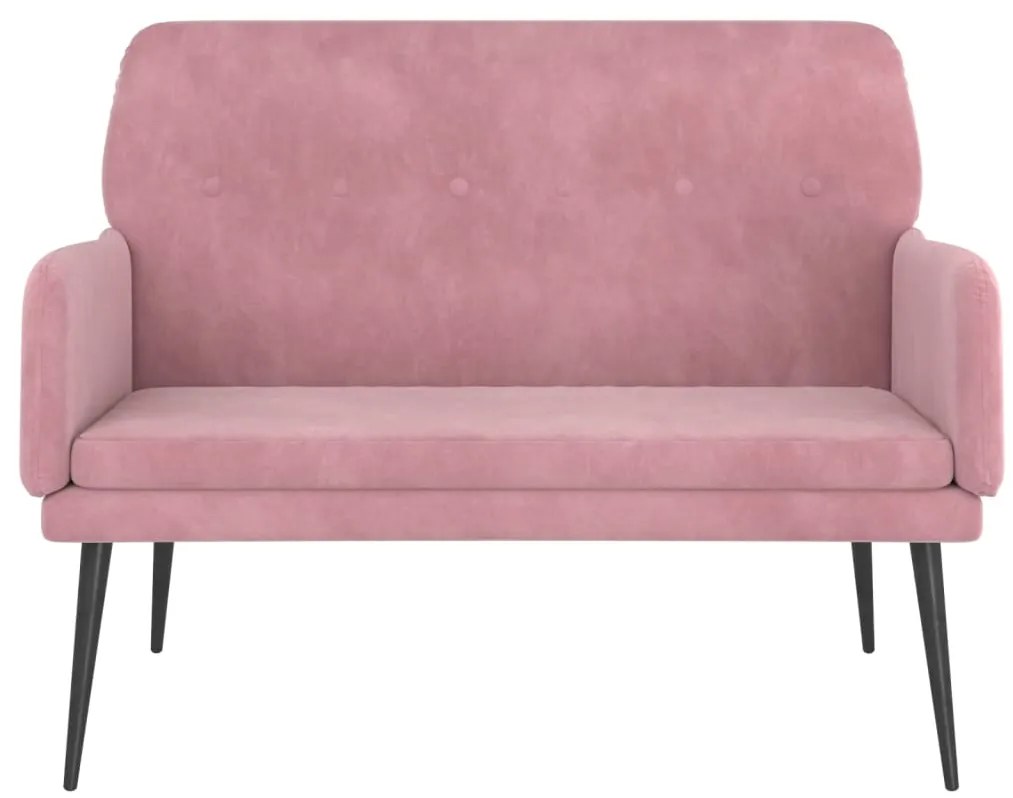 Banco 108x79x79 cm veludo rosa