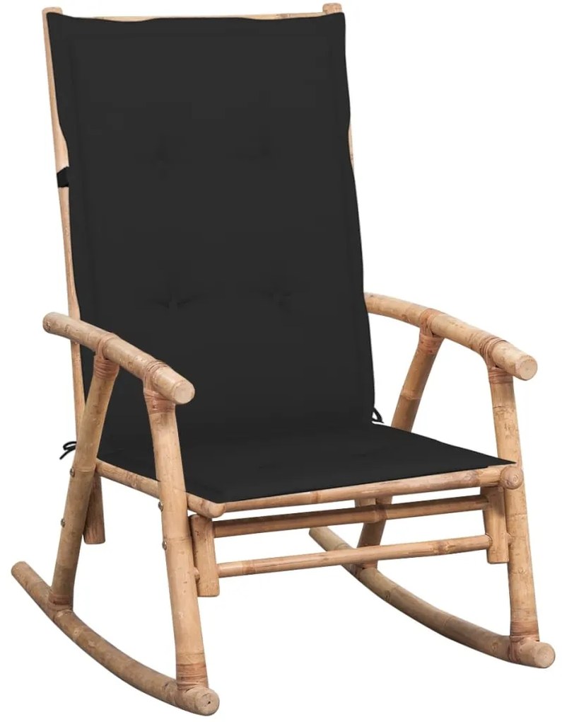 Cadeira de baloiço com almofadão bambu