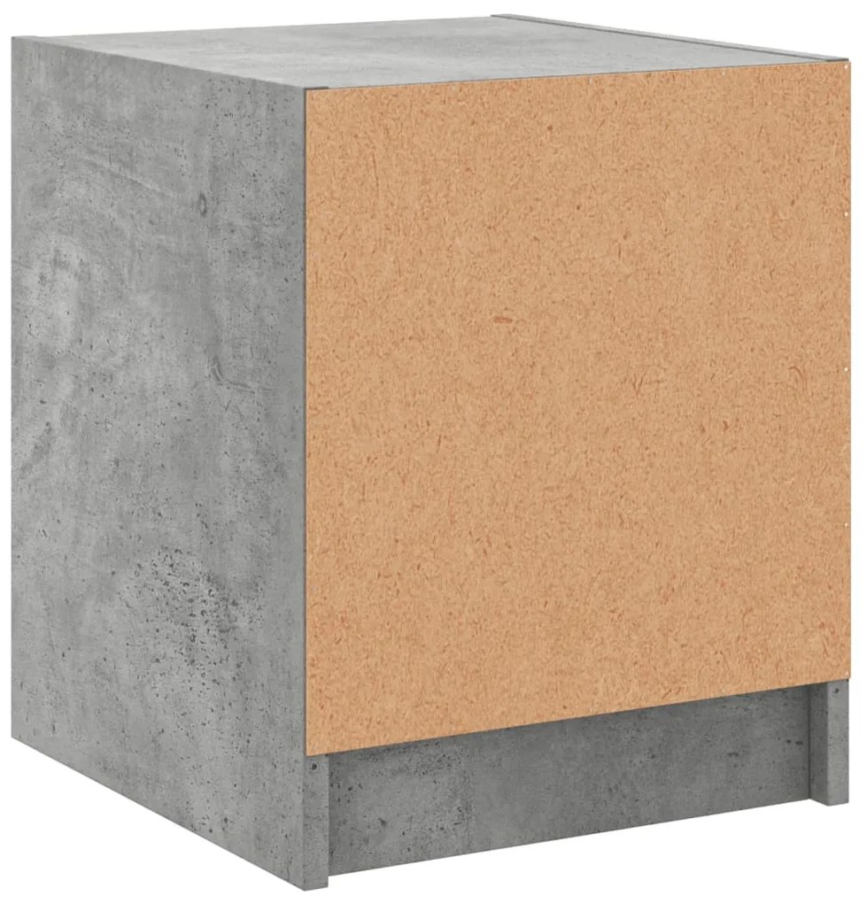 Mesa cabeceira c/ porta vidro 2 pcs 35x37x42cm cinzento cimento