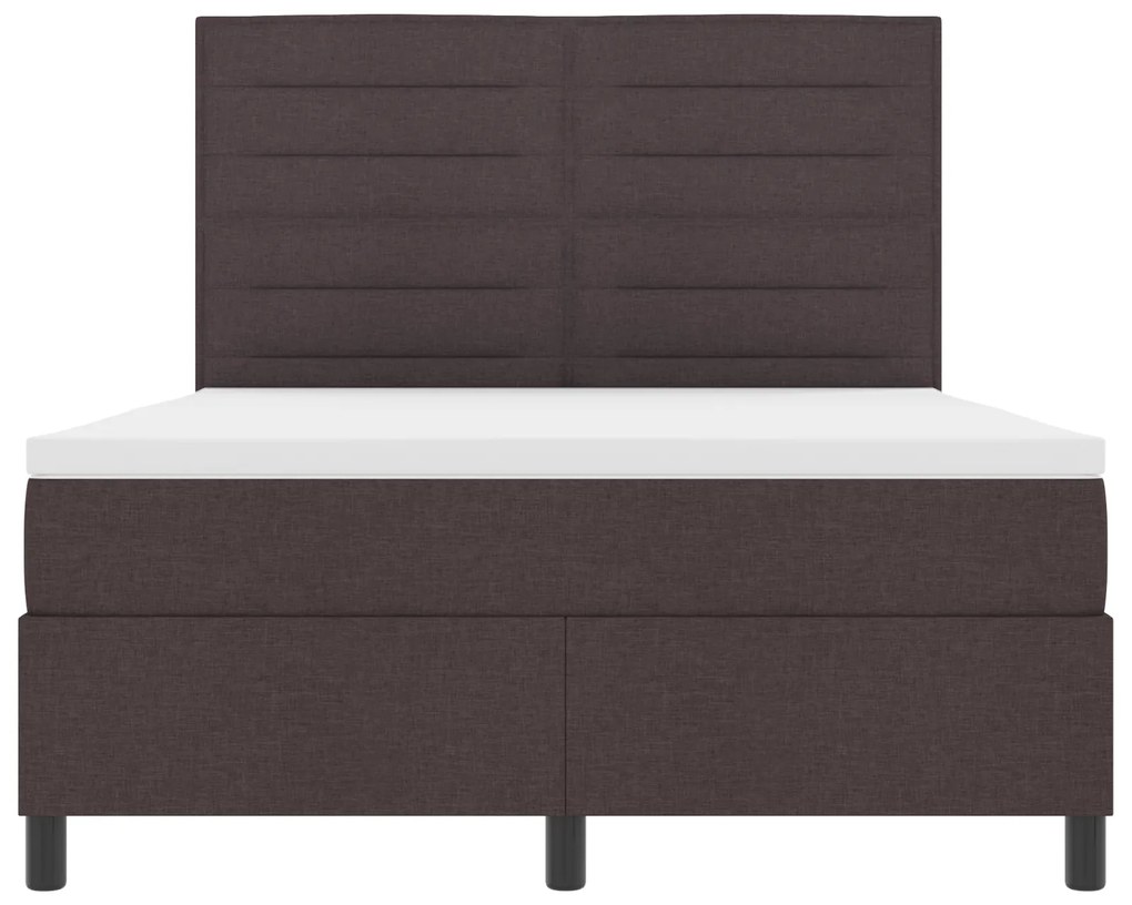 Cama Box Spring com Colchão Castanho 140x190 cm Tecido