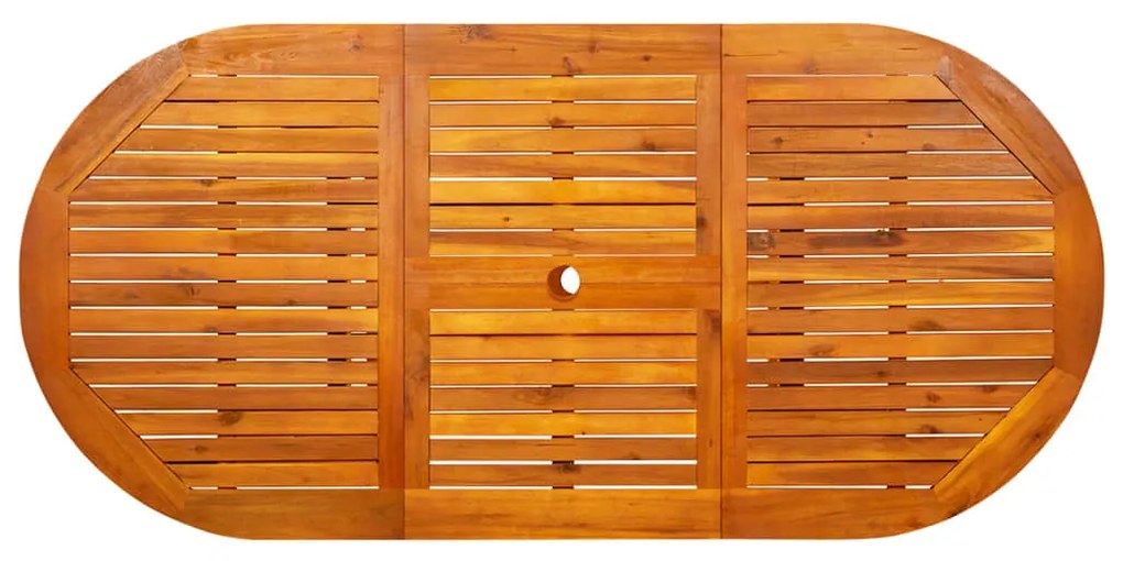 Mesa de jantar p/ jardim (120-170)x80x75 cm acácia maciça