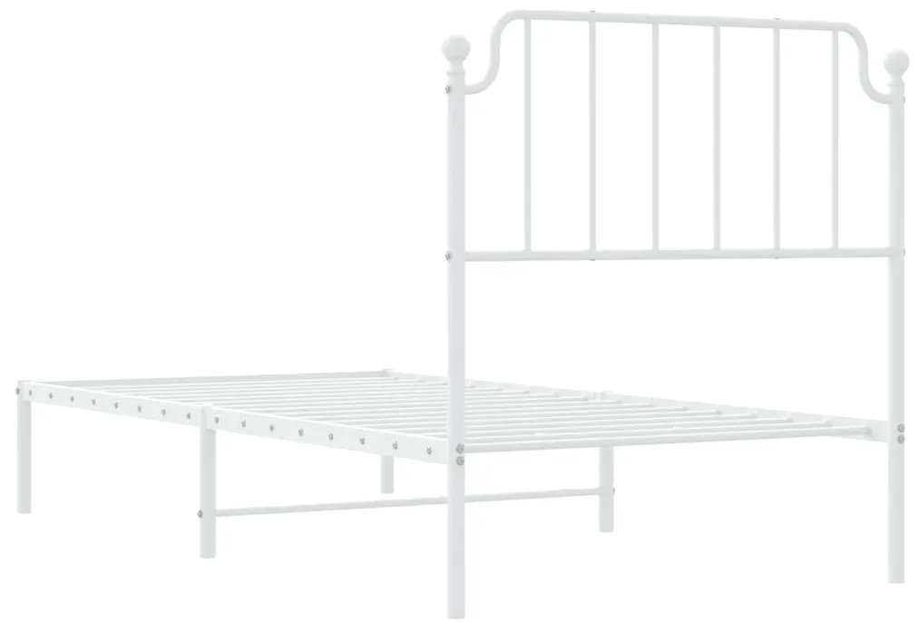 Estrutura de cama com cabeceira 90x200 cm metal branco