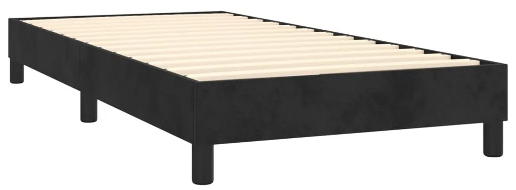 Cama box spring c/ colchão/LED 90x200 cm veludo preto