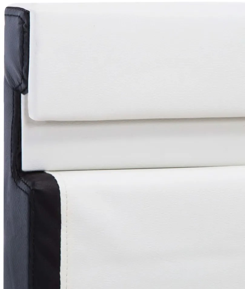Estrutura de cama com LED 160x200 cm couro artificial branco