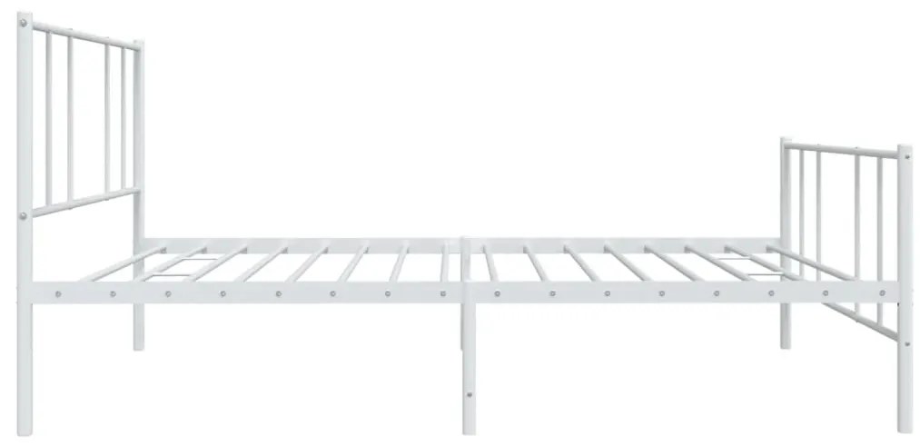 Estrutura de cama com cabeceira e pés 107x203 cm metal branco