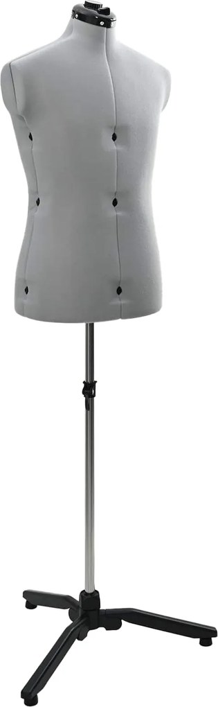 vidaXL Forma de Vestido Ajustável Feminina Cinzeto 37.5-45.5 polegadas