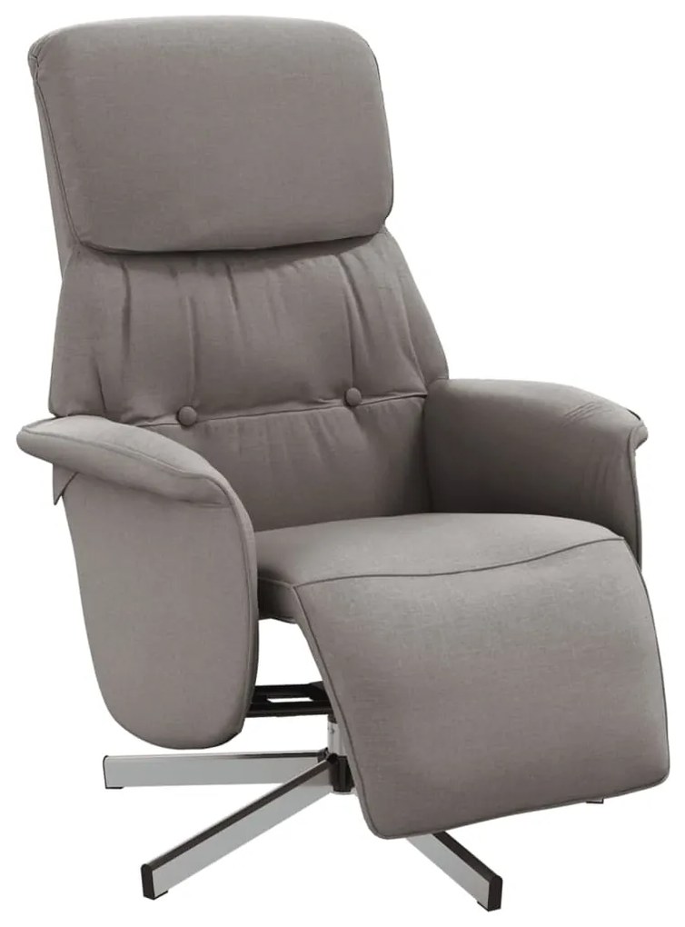 Cadeira reclinável com apoio de pés tecido cinzento-acastanhado