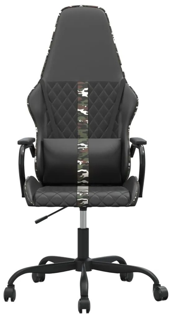 Cadeira gaming couro artificial preto e camuflado