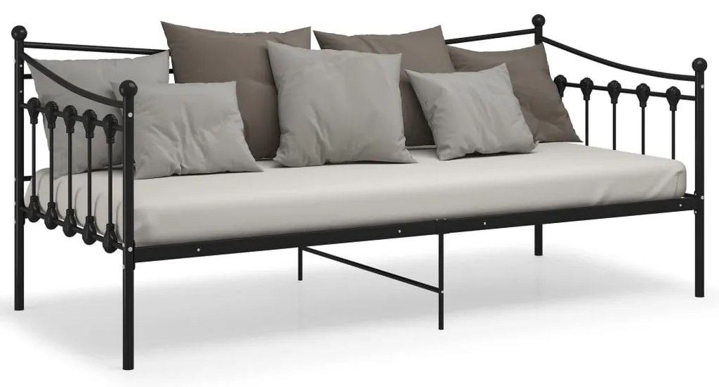 Sofá-cama 90x200 cm metal preto