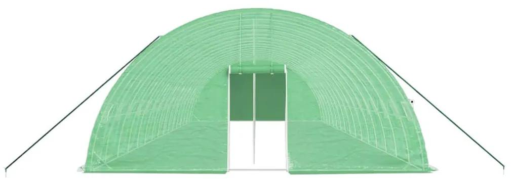 Estufa com estrutura de aço 96 m² 16x6x2,85 m verde