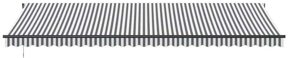 Toldo retrátil automático 600x300 cm antracite e branco