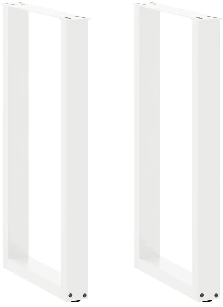 vidaXL Pés de mesa de bar em forma de U, 2 peças, branco, 50x(90-91) cm, aço