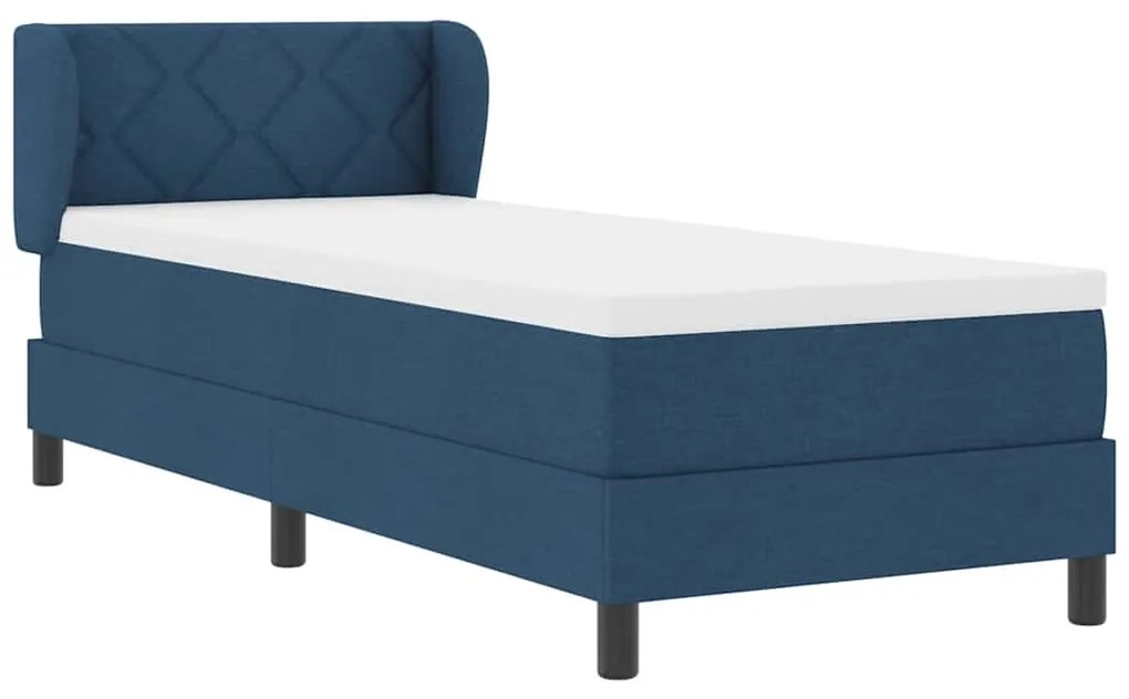Camas Box Spring vidaXL com Colchão Azul 80x200 cm Tecido