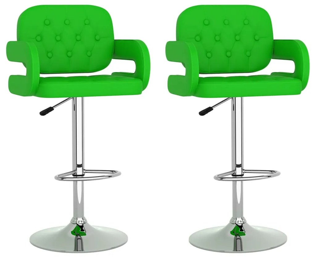 vidaXL Bancos de bar 2 pcs couro artificial verde