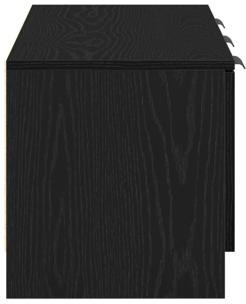 Armário para TV vidaXL Preto Carvalho 102x35x36,5 cm Madeira Engineere