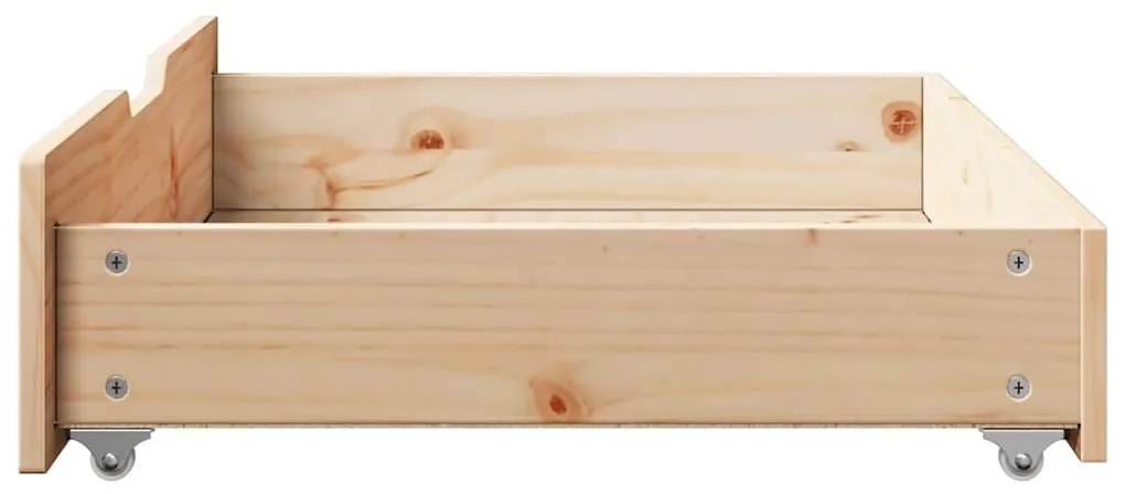 Gavetas para cama com rodas 2 pcs 80x55x17 cm pinho maciço