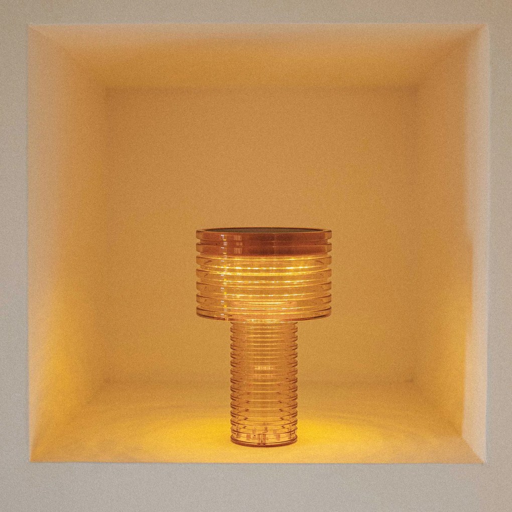 Candeeiro de mesa laranja plástico incluindo LED solar IP44 - Ambar Moderno