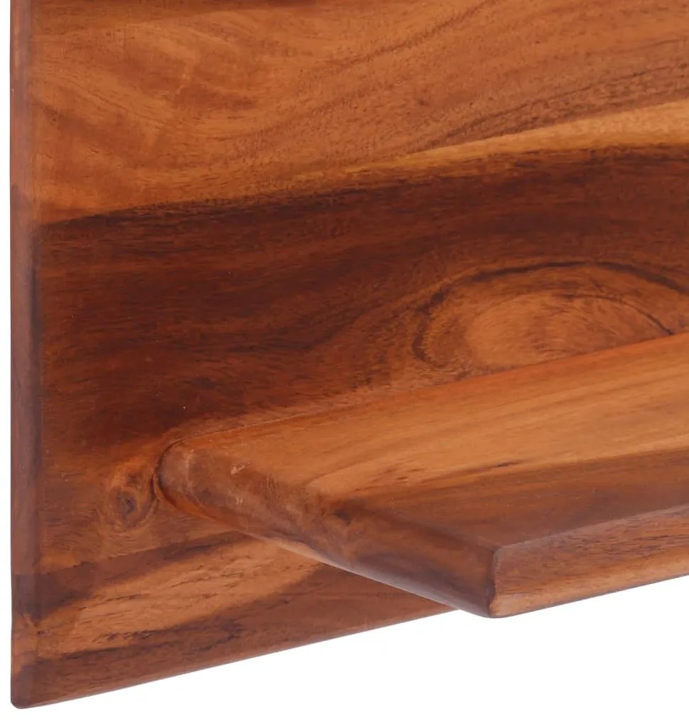 Prateleiras parede 2 pcs 112x20x26 cm madeira de acácia maciça