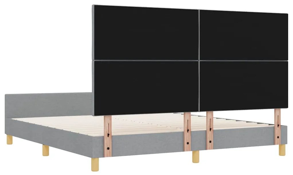 Estrutura de Cama vidaXL em Cinza Claro, 180x200 cm, Tecido