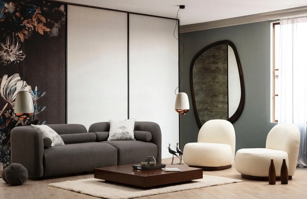 Sofá de 3 Lugares Victoria – Cinza – 228 cm x 74 cm x 90 cm