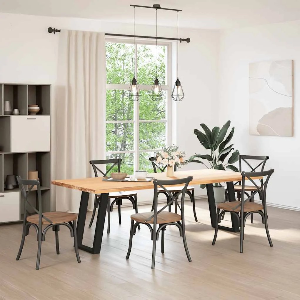 Pés de mesa de jantar em forma de U, 2 peças, preto, 60x(72-73) cm, aç