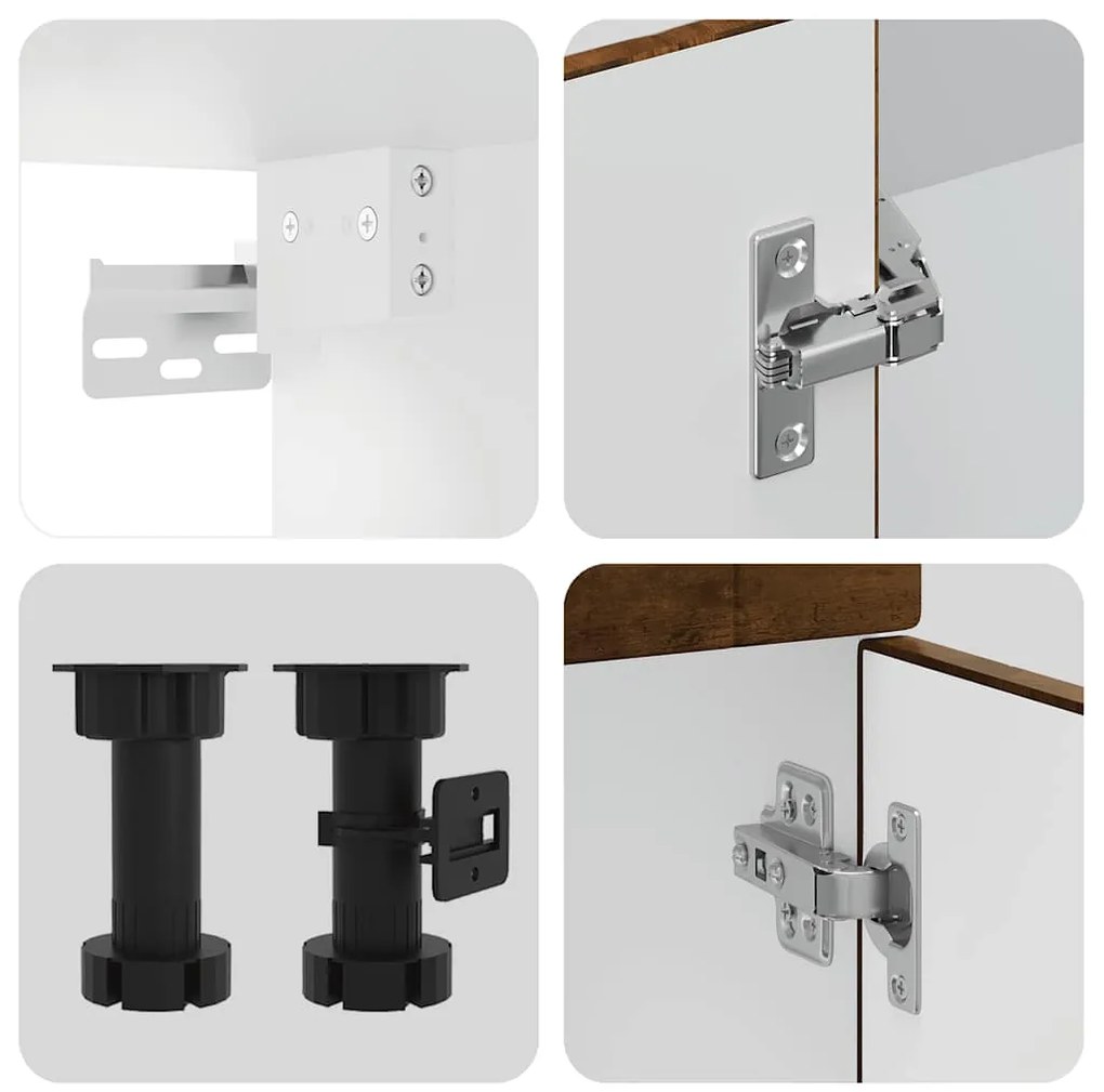 4 peças armário de cozinha conjunto Kalmar carvalho fumado