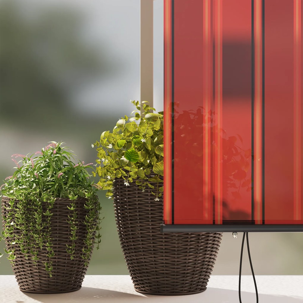 Cortina Rolô Exterior laranja e castanho 200 x 250 cm tecido