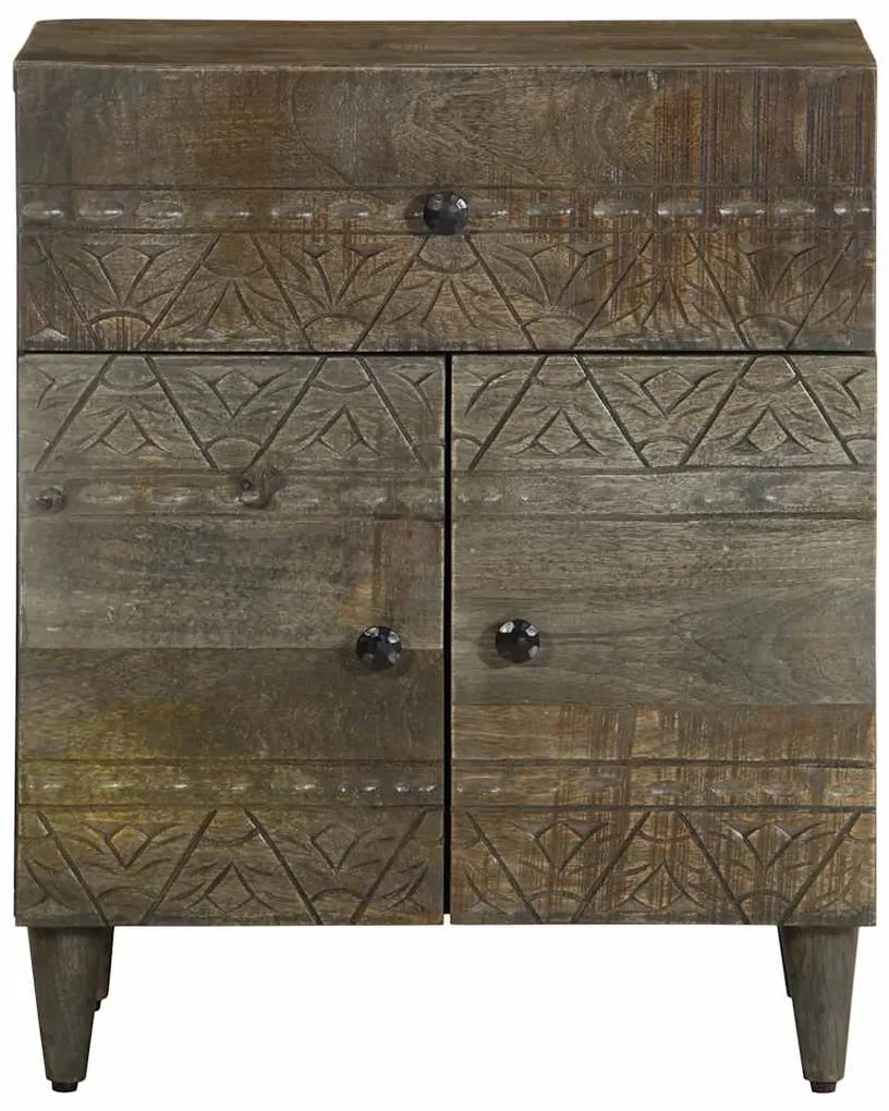 Mesa de cabeceira cinzento claro 50x33x60 cm