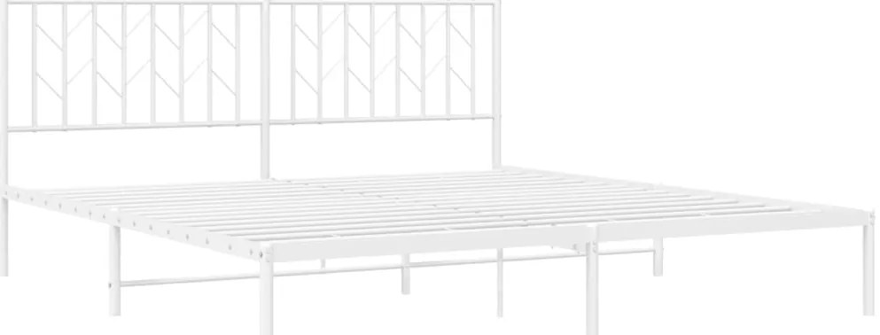 Estrutura de cama com cabeceira 183x213 cm metal branco