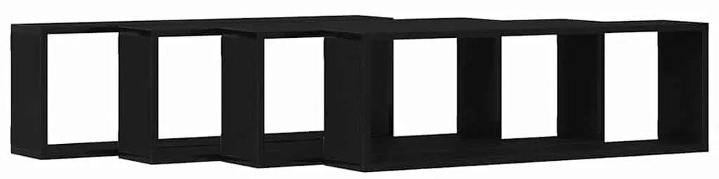 Prateleiras de Parede vidaXL 4 pcs Carvalho Preto 80x15x26 cm Madeira