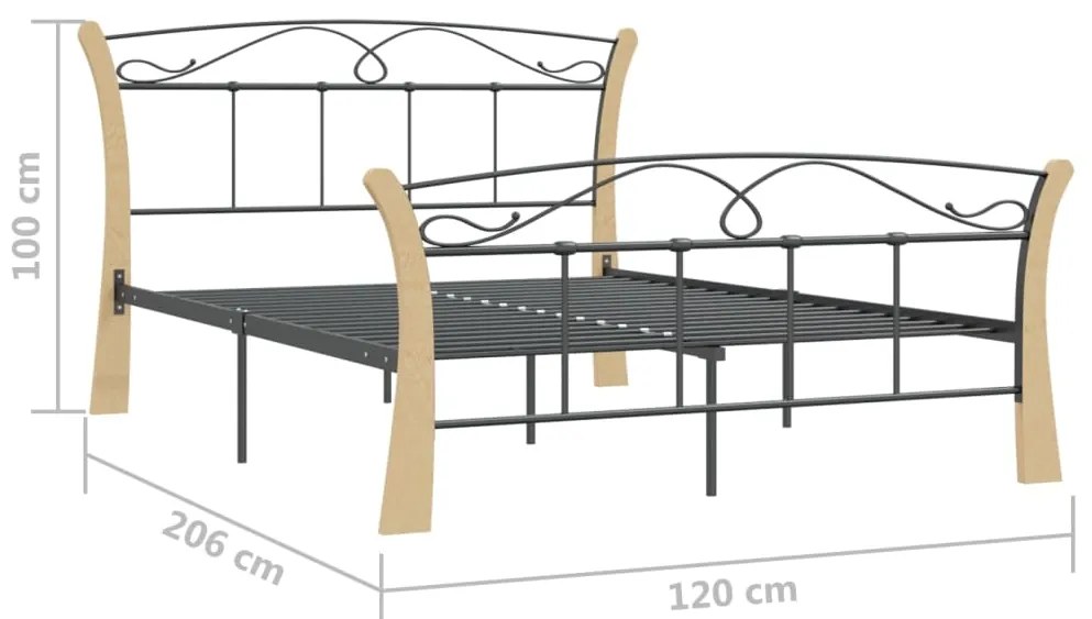 Estrutura de cama 120x200 cm metal preto