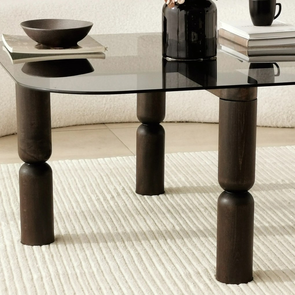 Mesa de Café Kei – Cor Antracite Fumado – 80cm x 40cm x 80cm