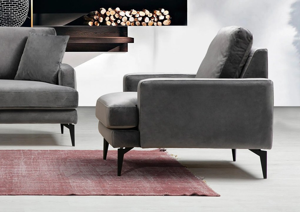 Cadeirão Papira – Antracite – 80x90x88 cm