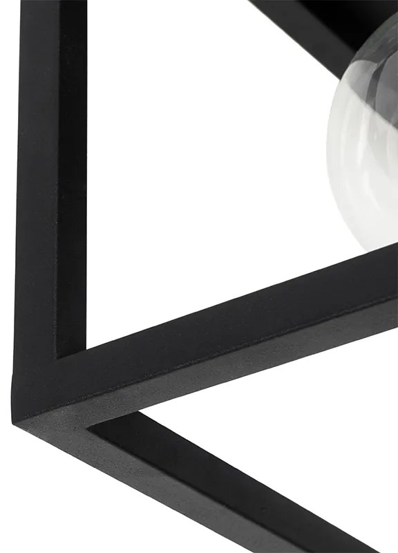 Candeeiro de teto industrial preto 40 cm 4 luzes - Cage Industrial