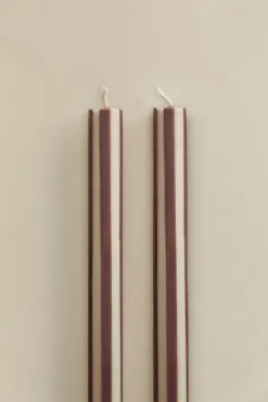 Pack De 2 Velas Decorativas Soraia Beige Tapioca - Castanho Café - Sklum