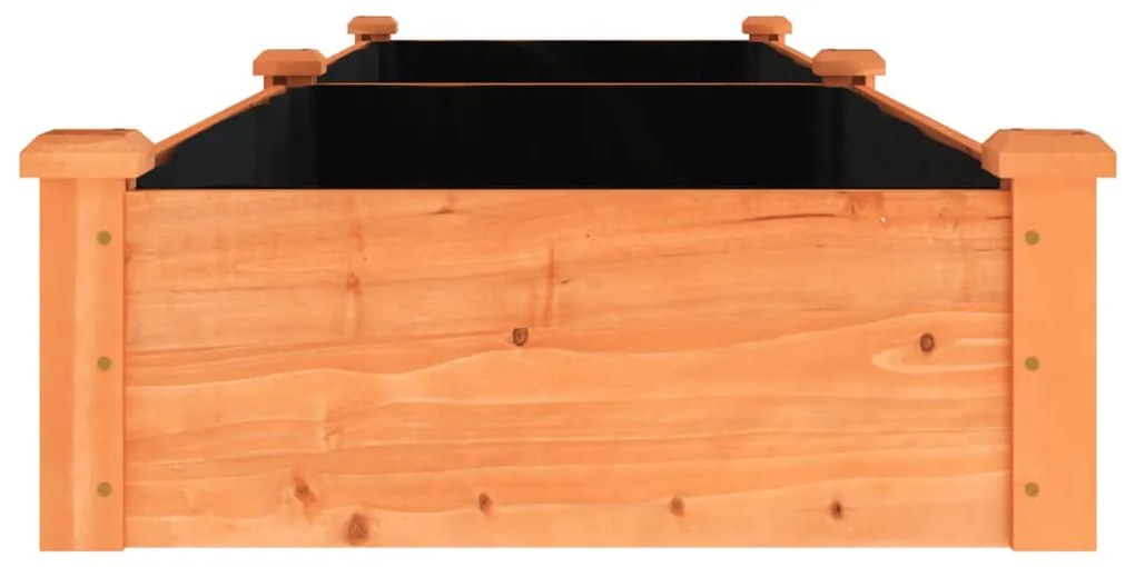 Canteiro elevado c/ forro 240x60x25 cm abeto maciço castanho